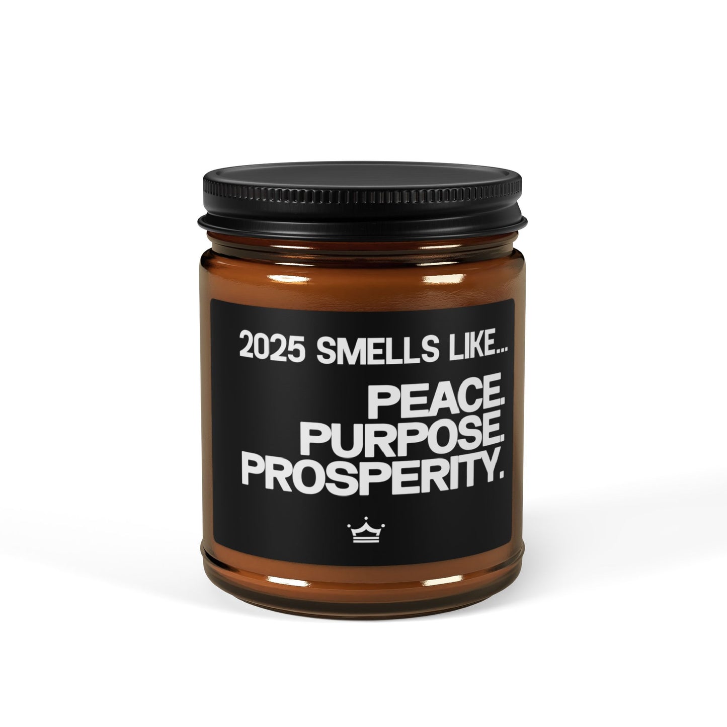 Peace. Purpose. Prosperity |Scented Soy Candle (Multi-Size, Amber Jar)