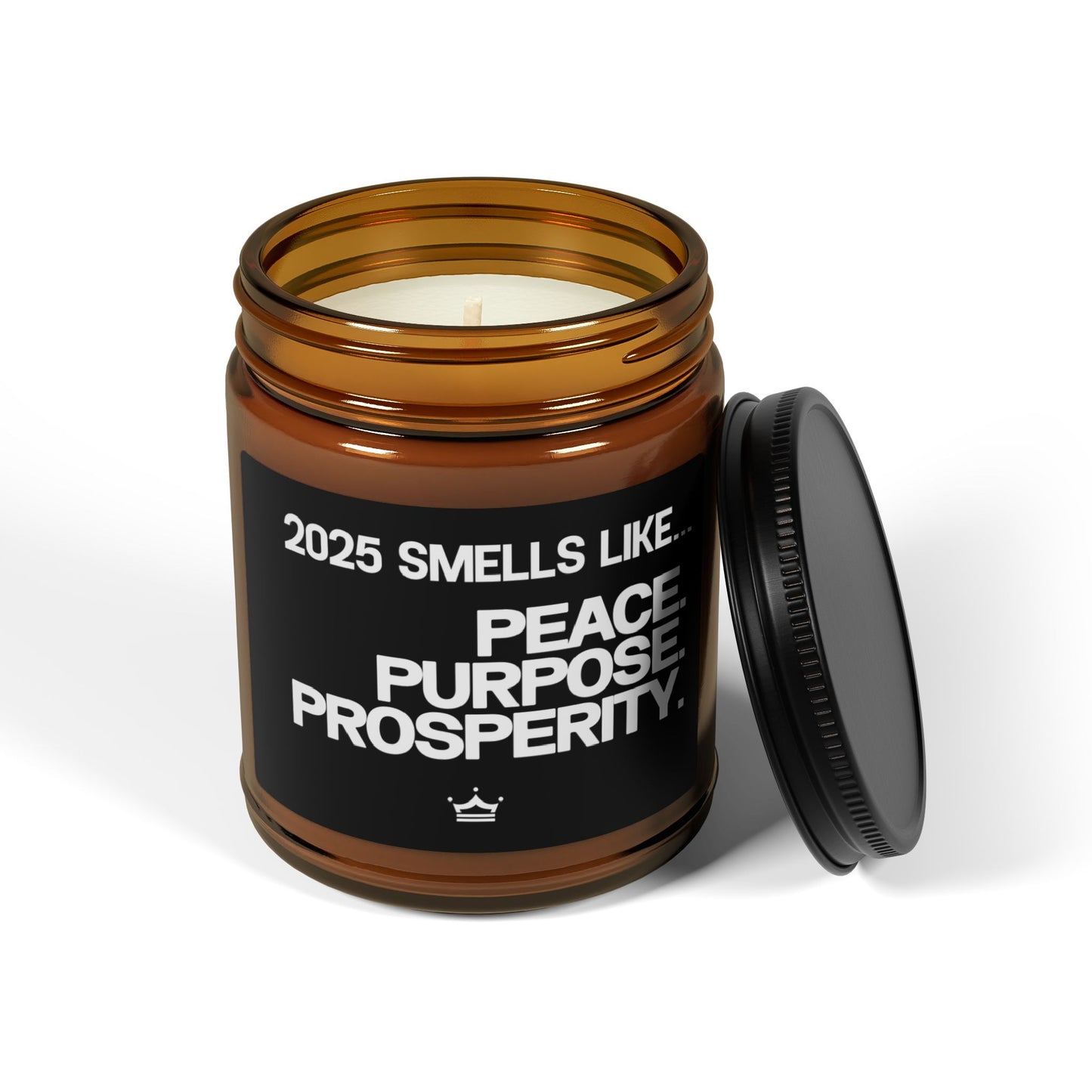 Peace. Purpose. Prosperity |Scented Soy Candle (Multi-Size, Amber Jar)