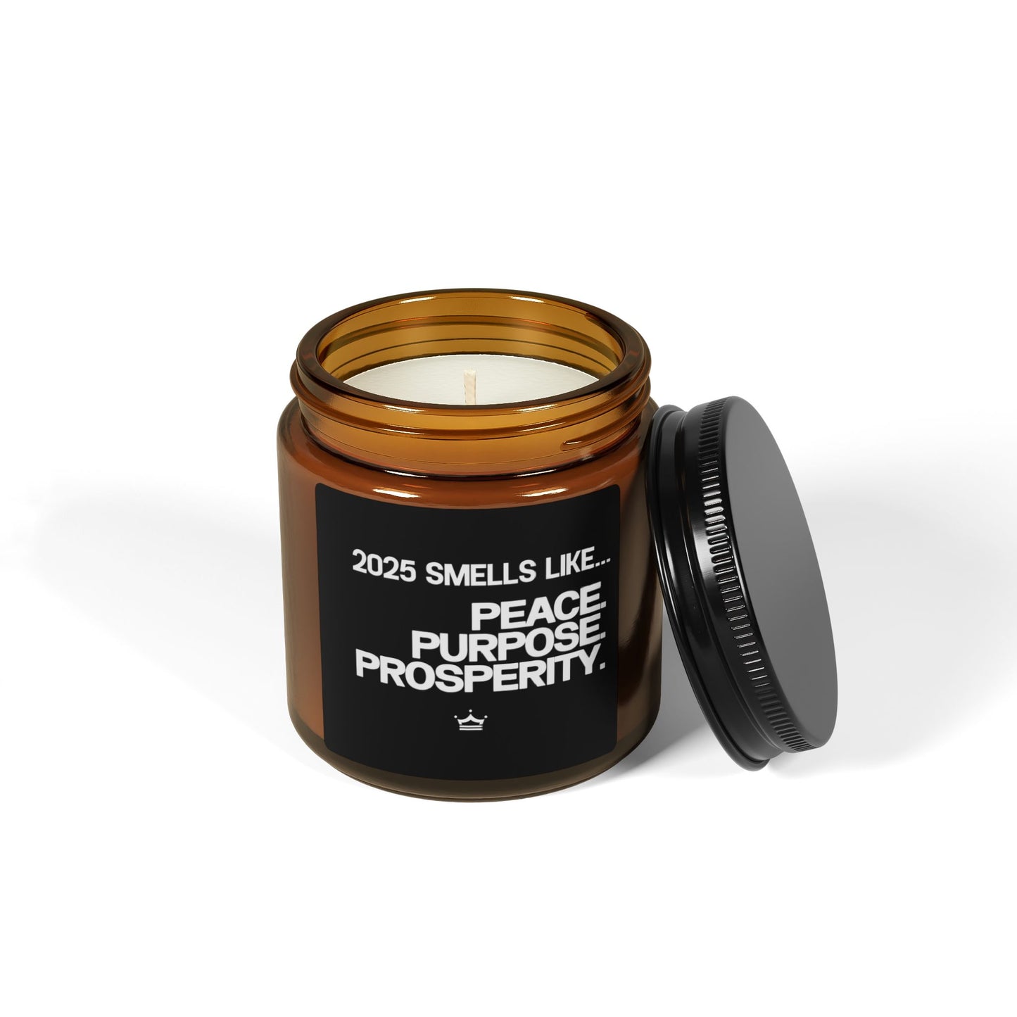 Peace. Purpose. Prosperity |Scented Soy Candle (Multi-Size, Amber Jar)